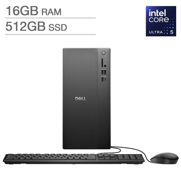 Dell Tower Desktop - Intel Core Ultra 5 225 - 16GB RAM - 512GB SSD - Windows 11 Home